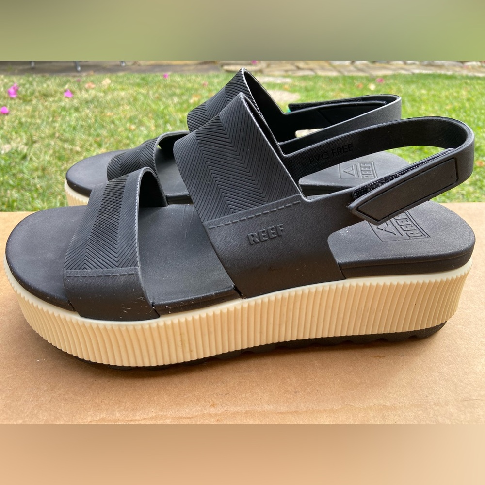 REEF Water Vista Higher Black Vintage Slingback Sandal Woman’s Size 9 - Picture 6 of 10